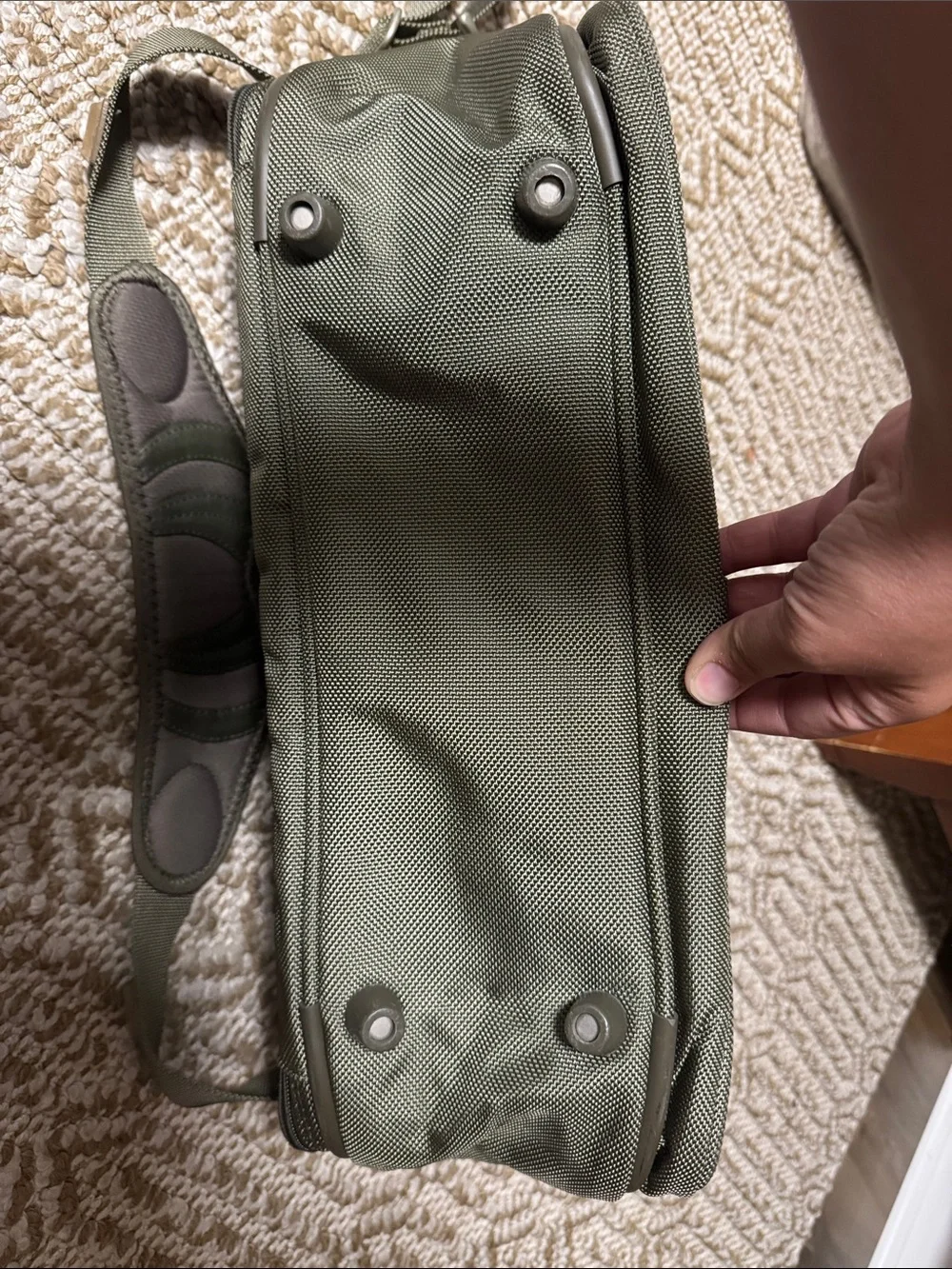 Briggs & Riley Olive Green Men's Duffel Briefcase with Shoulder Strap